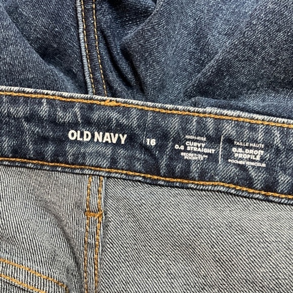 OLD NAVY Curvy OG Straight Jeans with Secret Slim Pockets Distressed Raw Hem 16 - Picture 4 of 8